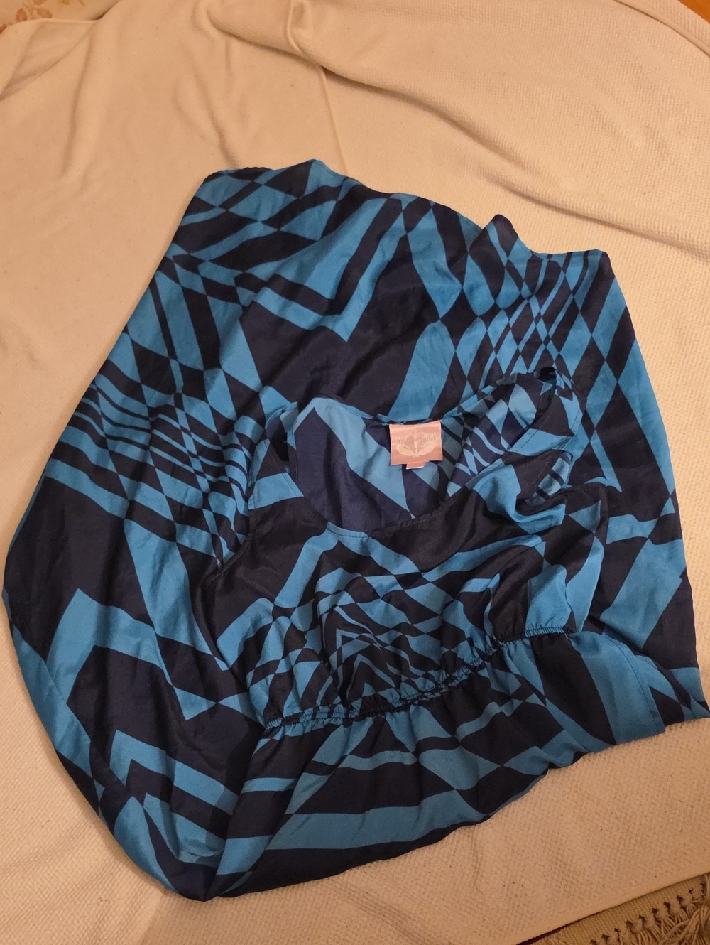 Romeo & Juliet Couture Teal and Navy Striped Blouse